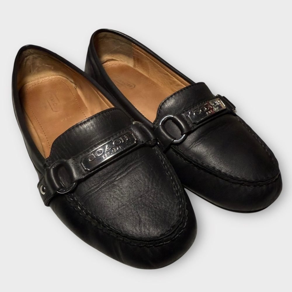 Coach Felisha Black Leather Women's Loafers